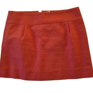 J Crew Factory Womens Coral Cotton Textured Mini Skirt Size 8